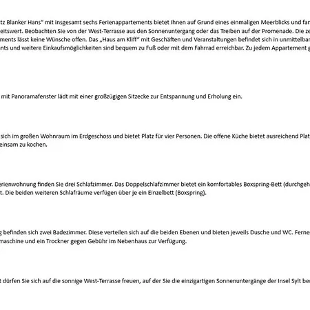 Trutz Blanker Hans - Duenenstr 19, App 11 Apartamento *